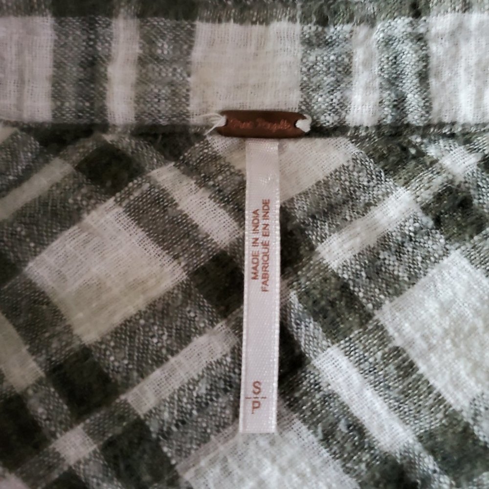 Free People Catch Up with Me Plaid Flannel Button-Down Shirt Size Small - Picture 13 of 16